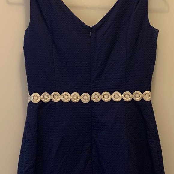 Lilly Pulitzer V-Neck Navy Jacquard Dress - Picture 4 of 8